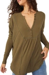 Free People Leo Henley Tee In Army