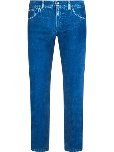 Dolce & Gabbana Dyed Skinny Jeans In Blue