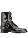 Dolce & Gabbana Michelangelo Lace-up Boots In Brown