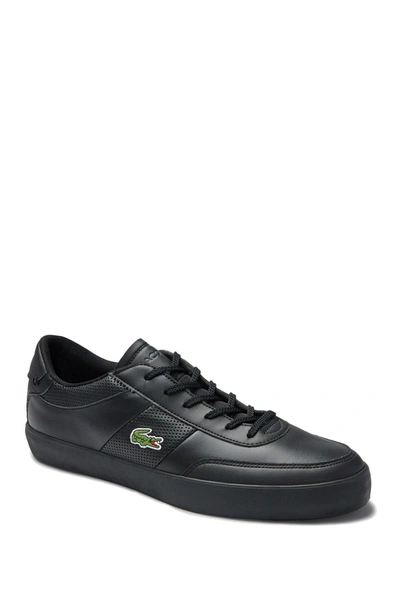 Lacoste Court Master Perf Stripe Sneakers In Black In 02h Blk/blk