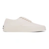 Maison Kitsuné White Canvas Laced Sneakers