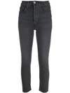 Re/done Cropped Skinny Jeans In Grey