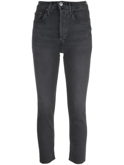 Re/done Cropped Skinny Jeans In Grey