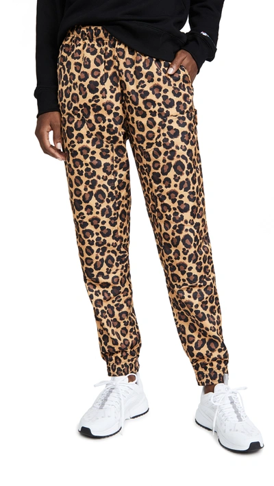 Adam Selman Sport Unisex Workwear Track Pants In Honey Leopard