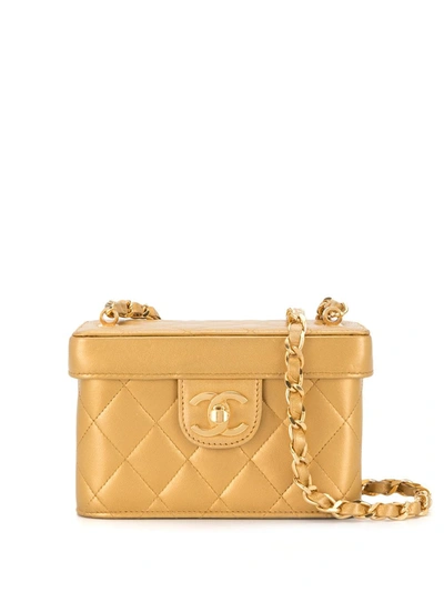Pre-owned Chanel 1992 Quilted Shoulder Bag In Gold