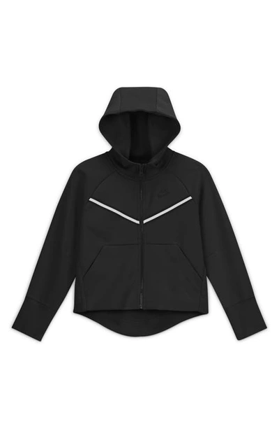 Nike Kids' Sportswear Tech Fleece Zip Hoodie In Black/white