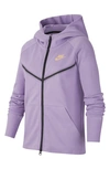 Nike Kids' Sportswear Tech Fleece Zip Hoodie In Violet Star/ Black