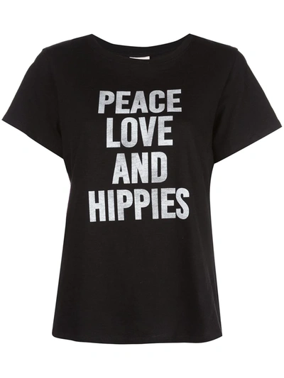 Cinq À Sept Peace Love Hippies T-shirt In Black