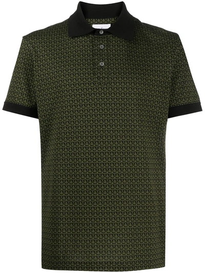Ferragamo Gancini Short-sleeve Polo Shirt In Green