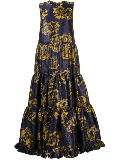 Mulberry Muriel Abstract-print Dress In Blue
