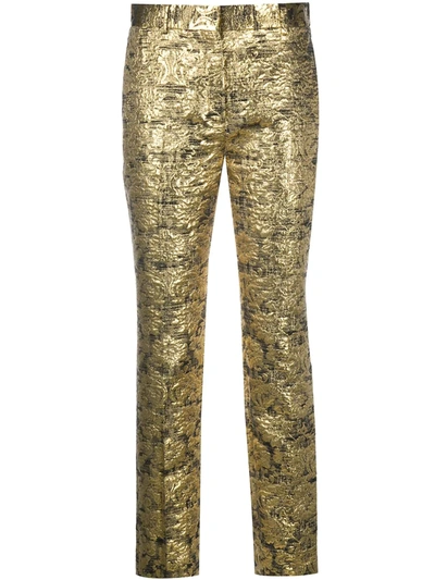 Mulberry Lucy Metallic-effect Trousers In Gold
