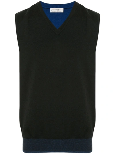 Gieves & Hawkes V-neck Knitted Vest In Black