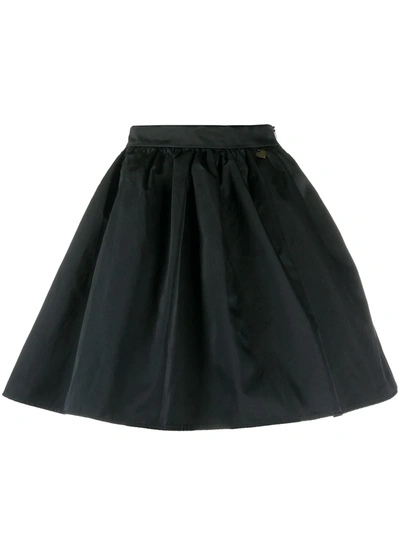 Twinset Heart-charm Pleated Mini Skirt In Black