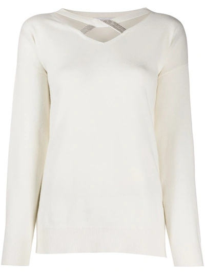 Fabiana Filippi Criss-cross Strap Jumper In White