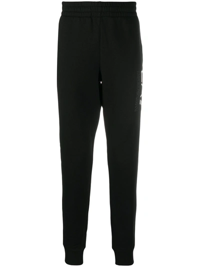 Ea7 Logo Print Sweatpants In Black