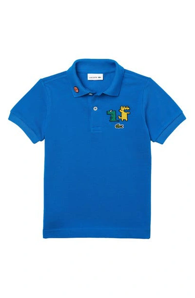 Lacoste Kids' Toddler Boys Short Sleeve Organic Cotton Petit Pique Polo Shirt In Ultramarine