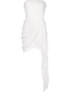 Cinq À Sept Yuki Draped Strapless Mini Dress In Ivory