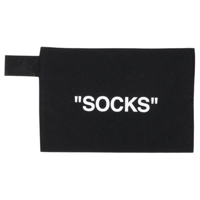 Pre-owned Off-white Socks Pouch Black/white