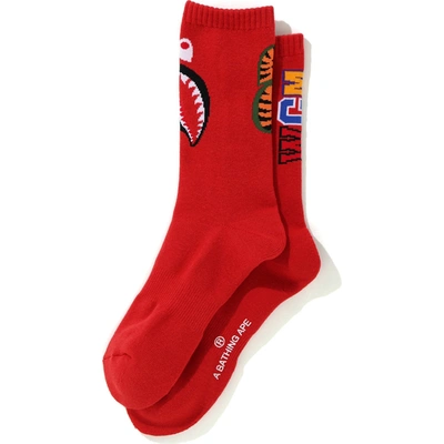 Pre-owned Bape  Shark Socks Red