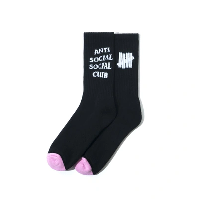 Pre-owned Undefeated  X Anti Social Social Club Fetish Socks (fw19) Black