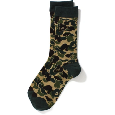 Pre-owned Bape  Abc Jacquard Socks Socks Green