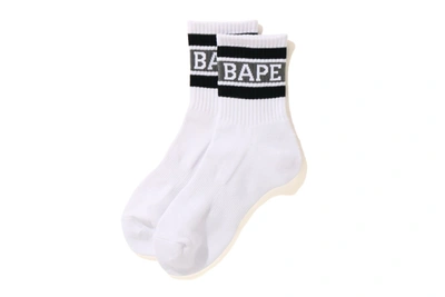 Pre-owned Bape  Logo Ankle Socks Black