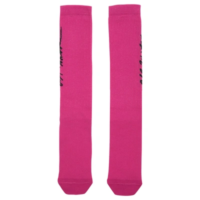 Pre-owned Off-white Pop Socks Fuchsia/black