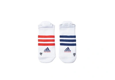 Pre-owned Palace Adidas On Court No Show Socks White/red/dark Blue