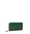 Tory Burch Fleming Soft Zip Continental Wallet In Pine Tree