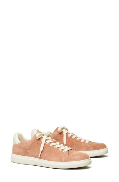 Tory Burch Howell Court Suede Sneaker In Malva/new Ivory