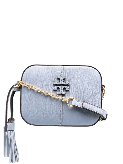 Tory Burch Mcgraw Mini Leather Crossbody Camera Bag In Blue