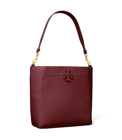 Tory Burch Mcgraw Leather Hobo In Claret