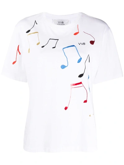 Victoria Victoria Beckham Music Note-print Cotton T-shirt In White