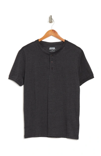 Unsimply Stitched Super Soft Short Sleeve Henley T-shirt In Black
