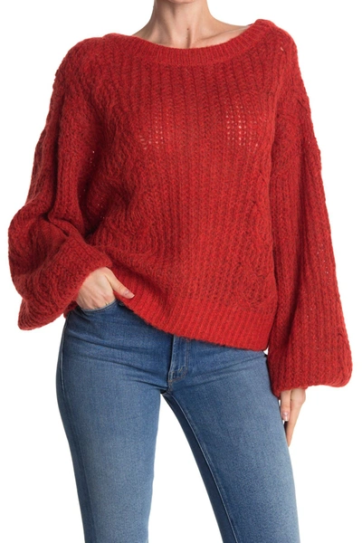Joie Pravi Cable Knit Pullover Sweater In Scarlet