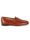 Sam Edelman Loraine Croc-embossed Leather Bit Loafers In Brown