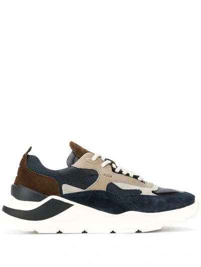Date Fuga Dandy Sneakers In Blue Leather And Fabric