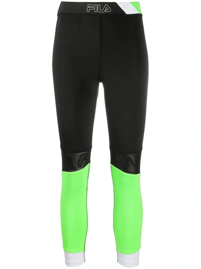 Fila Colour Block Leggings In Black