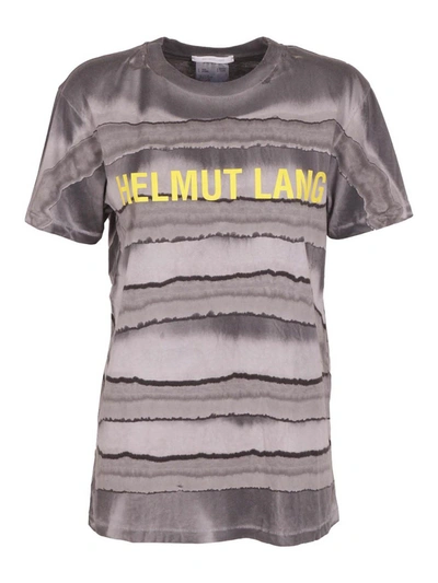 Helmut Lang Patterned Cotton T-shirt In Grey