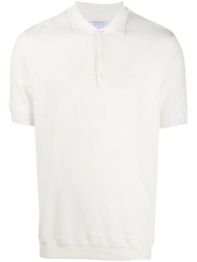 Sunspel Plain Polo Shirt In Ecru