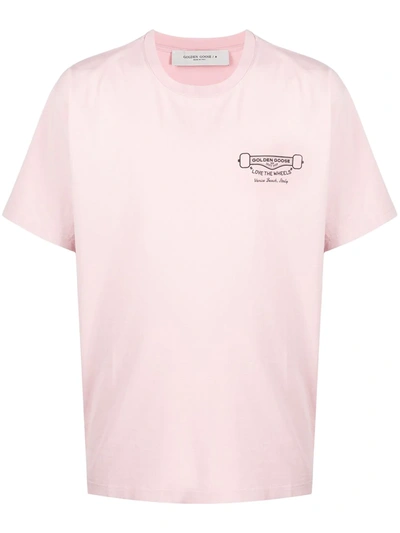 Golden Goose Skate Shop Crew-neck T-shirt In Pink,black