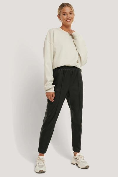 Na-kd Reborn Elastic Waist Pu Pants - Black