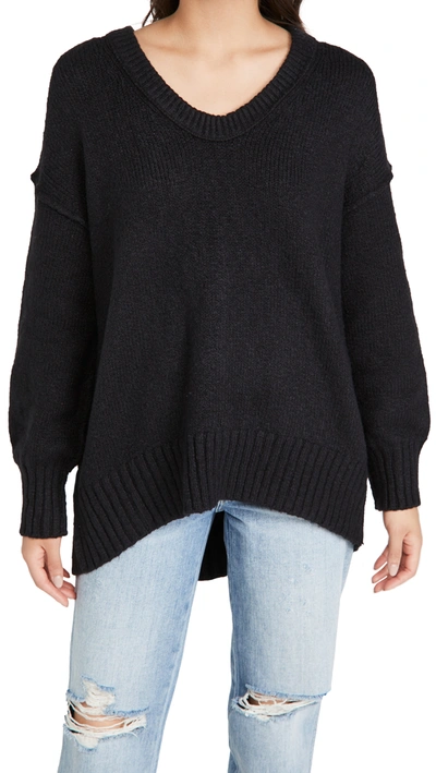 Free People Brookside Tunic Sweater In Black