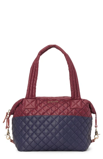 Mz Wallace Medium Sutton Quilted Shoulder Bag In Maroon/navy Colorblock