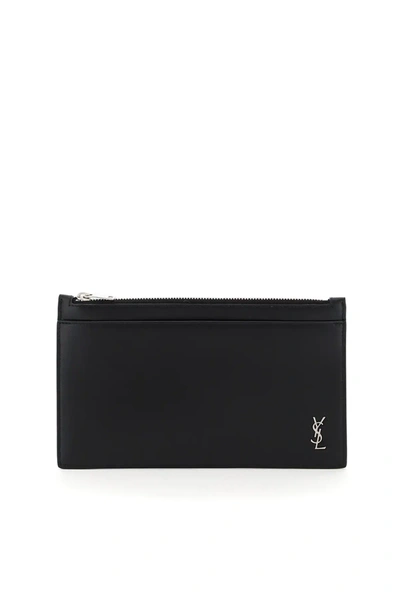 Saint Laurent Small Pouch Ysl In Black