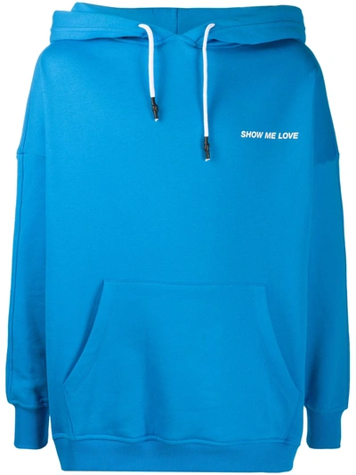 Honey Fucking Dijon Show Me Love Hooded Sweatshirt In Blue