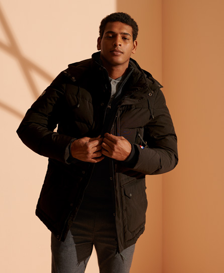 Superdry Expedition Down Parka Coat In Black | ModeSens
