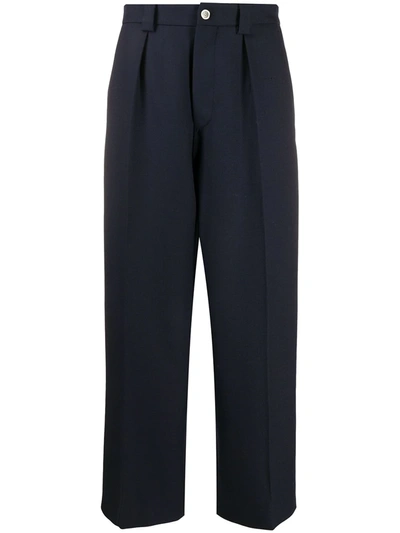 Marni High-waisted Straight-leg Trousers In Blue