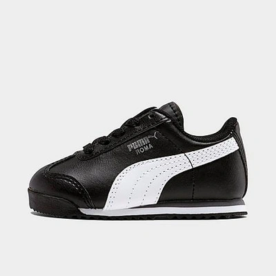 Puma Babies' Roma Basic Toddler Shoes In Black-white- Silver