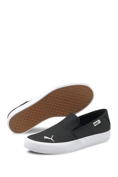 Puma Bari Slip On Cat Slip-on Sneaker In  Black/ White